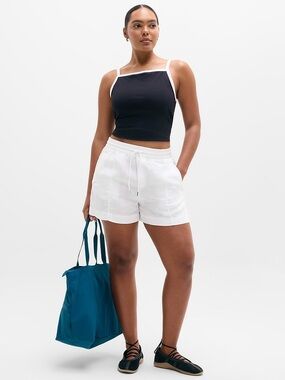 Athleta White Retreat Linen Short